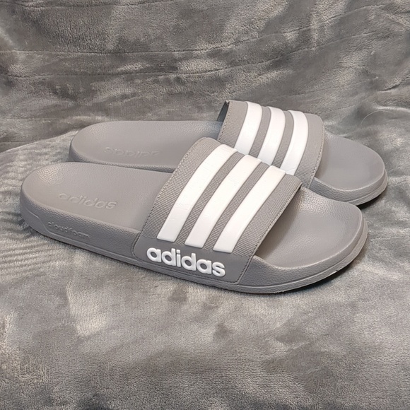 adidas Other - Adidas Gray and White Slide Sandals